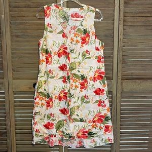 J.Jill 100% linen floral dress Size Medium Petite